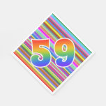 [ Thumbnail: Colorful Stripes + Rainbow Pattern "59" Event # Napkins ]