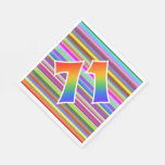 [ Thumbnail: Colorful Stripes + Rainbow Pattern "71" Event # Napkins ]