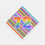 [ Thumbnail: Colorful Stripes + Rainbow Pattern "72" Event # Napkins ]