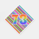 [ Thumbnail: Colorful Stripes + Rainbow Pattern "73" Event # Napkins ]