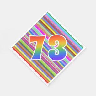 Colorful Stripes + Rainbow Pattern "73" Event # Napkins
