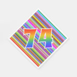 [ Thumbnail: Colorful Stripes + Rainbow Pattern "74" Event # Napkins ]