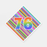 [ Thumbnail: Colorful Stripes + Rainbow Pattern "76" Event # Napkins ]