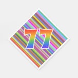 [ Thumbnail: Colorful Stripes + Rainbow Pattern "77" Event # Napkins ]