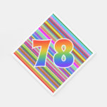 [ Thumbnail: Colorful Stripes + Rainbow Pattern "78" Event # Napkins ]