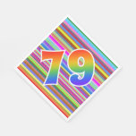 [ Thumbnail: Colorful Stripes + Rainbow Pattern "79" Event # Napkins ]