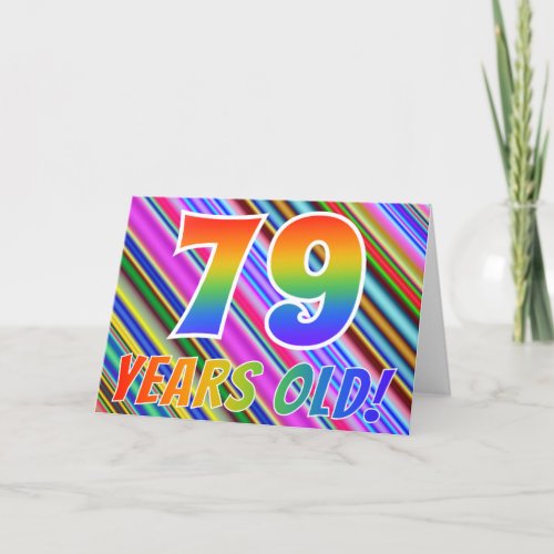 Colorful Stripes  Rainbow Pattern 79 years old Card
