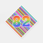[ Thumbnail: Colorful Stripes + Rainbow Pattern "82" Event # Napkins ]