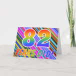 [ Thumbnail: Colorful Stripes + Rainbow Pattern "82 Years Old!" Card ]