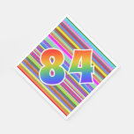 [ Thumbnail: Colorful Stripes + Rainbow Pattern "84" Event # Napkins ]