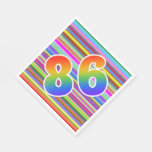 [ Thumbnail: Colorful Stripes + Rainbow Pattern "86" Event # Napkins ]