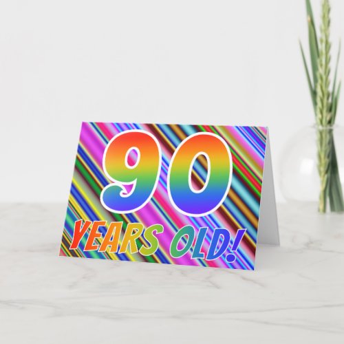 Colorful Stripes  Rainbow Pattern 90 years old Card
