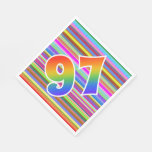 [ Thumbnail: Colorful Stripes + Rainbow Pattern "97" Event # Napkins ]