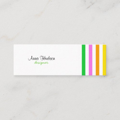 Colorful Lines Stripes Green Red Blue Yellow Pink Business Card