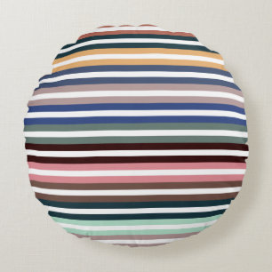 Colorful Stripes Round Pillow