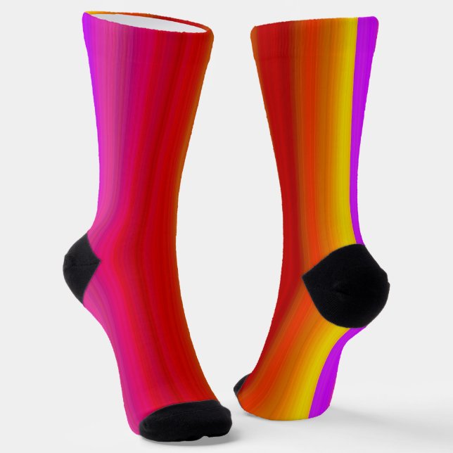 Colorful Stripes Seamless Pattern Socks (Angled)