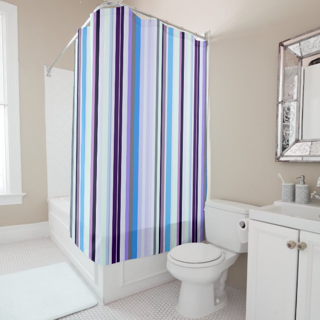 Colorful stripes  shower curtain (In Situ)