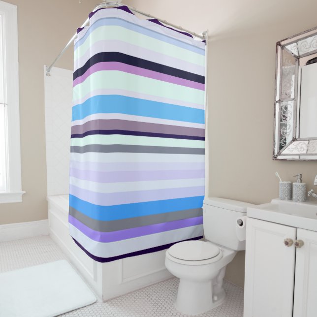 Colorful stripes  shower curtain (In Situ)
