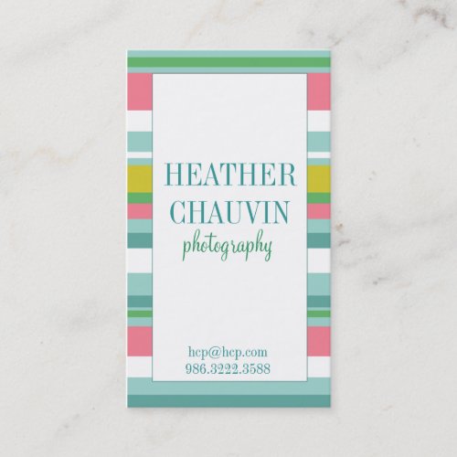 Colorful Stripes simple business card