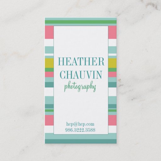 Customizable Colorful Stripes simple business card