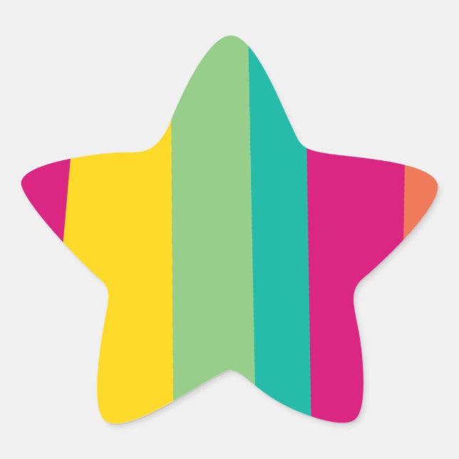 colorful stripes star sticker (Front)