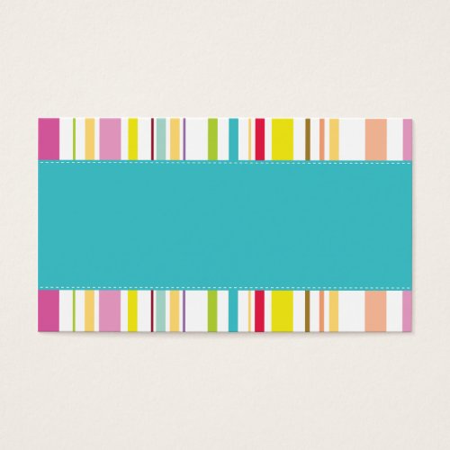 Colorful Stripes, Teal Business Card