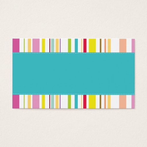 Customizable Colorful Stripes, Teal Business Card