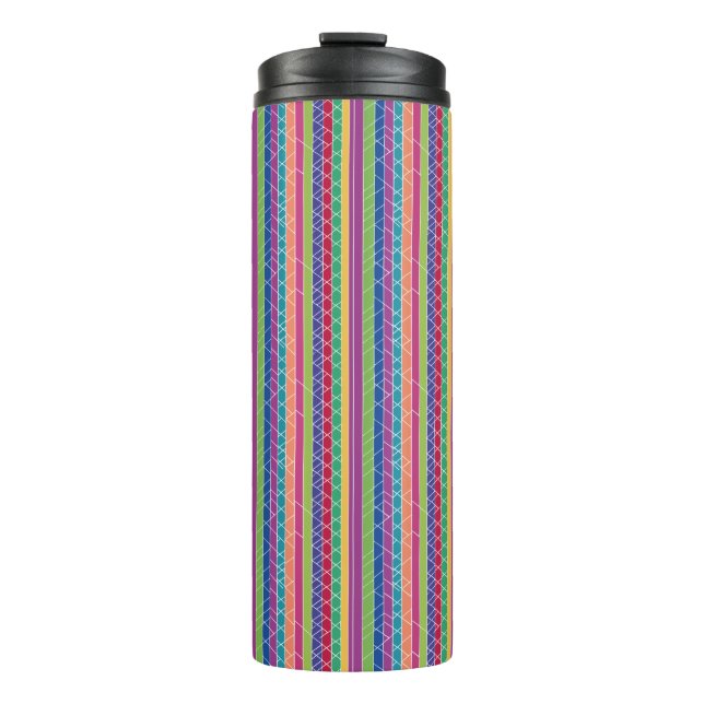 Colorful Stripes Thermal Tumbler (Front)