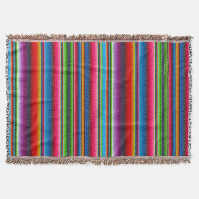 Colorful Stripes Throw Blanket (Front)