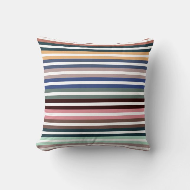Colorful Stripes Throw Pillow (Front)