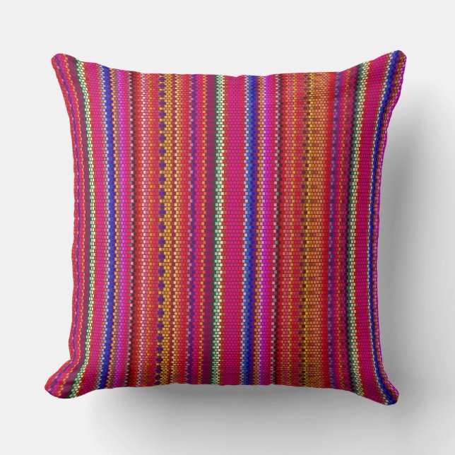 Colorful Stripes Throw Pillow (Front)