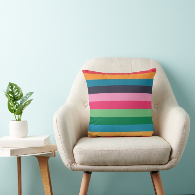 Colorful Stripes Throw Pillow (Chair)