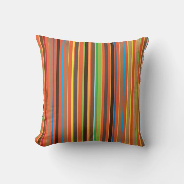 colorful stripes throw pillow (Front)
