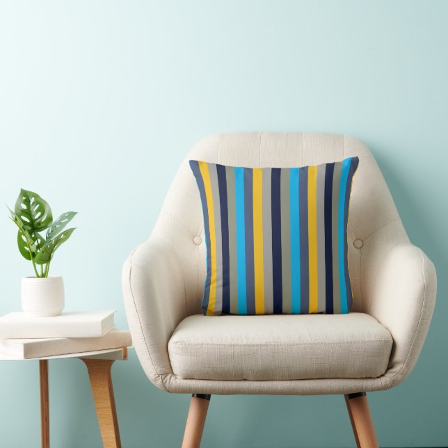 Colorful Stripes  Throw Pillow (Chair)