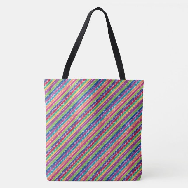 Colorful Stripes Tote Bag (Front)