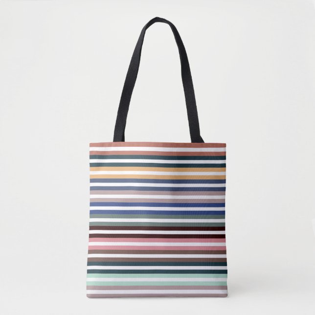 Colorful Stripes Tote Bag (Front)