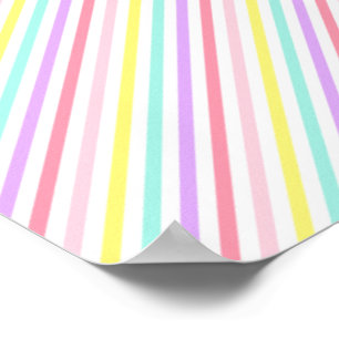 Colorful Stripes Unicorn Rainbow Pastel Colors Poster