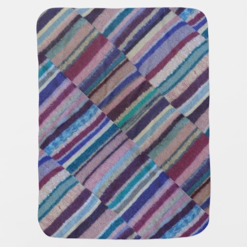 colorful stripes vintage style fun knitted cosey baby blanket