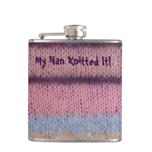 colorful stripes vintage style fun knitted hip flask