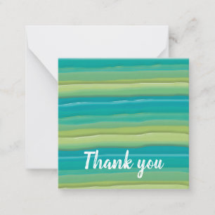 Colorful Stripes Watercolor Thank You Note Card