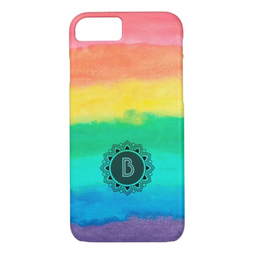 Colorful Stripes Watercolors Brush Strokes iPhone 87 Case