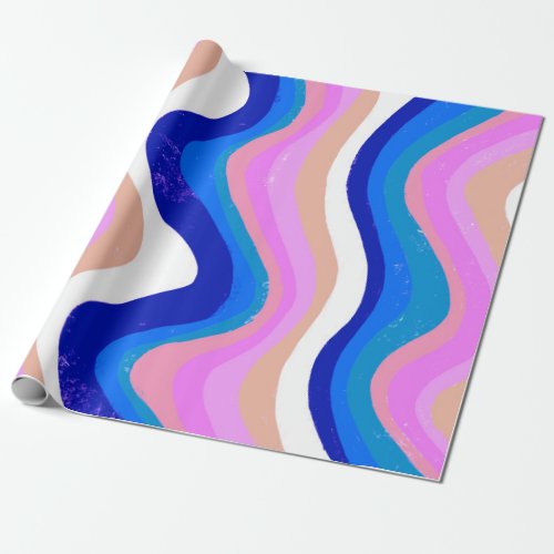 Colorful Stripes Waves Gift Wrapping Paper