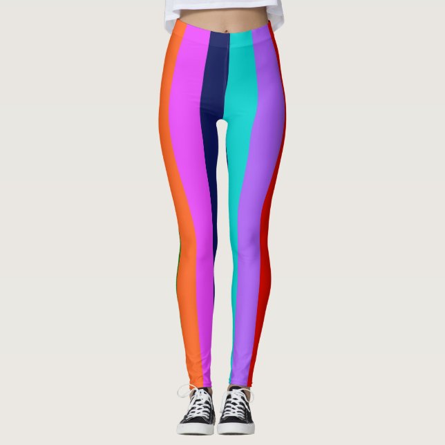 Colorful Stripes Women's Leggings (Front)