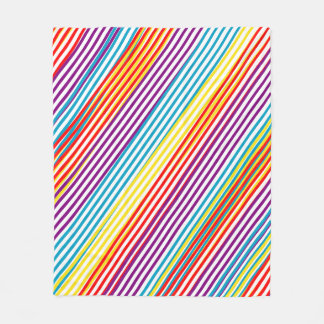 Colorful strips pattern fleece blanket