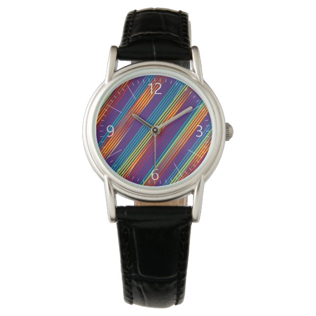 Colorful strips pattern watch (Front)