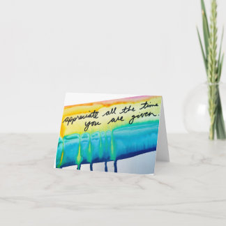 Colorful strips with drips, Appreciation Card