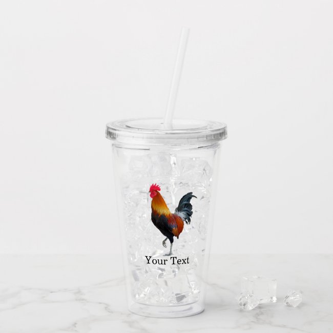 Colorful Strutting Rooster Acrylic Tumblers