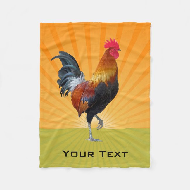 Colorful Strutting Rooster Design Fleece Blanket