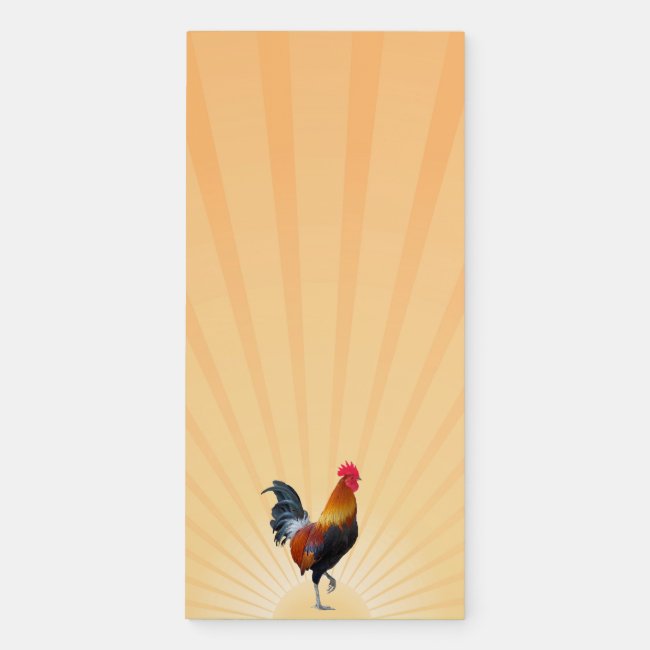 Colorful Strutting Rooster Design Fridge Notepad