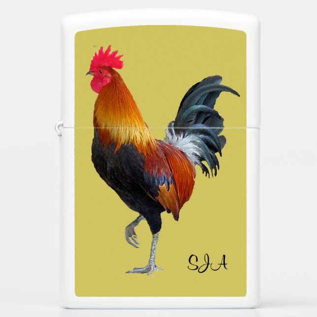 Colorful Strutting Rooster Design Zippo Lighter (Front)